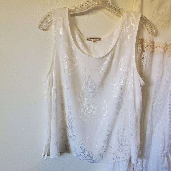 Spencer Alexis 2pc Skirt Set Womens 1X Ivory Floral Lace Sleeveless Maxi Wedding - Picture 4 of 16